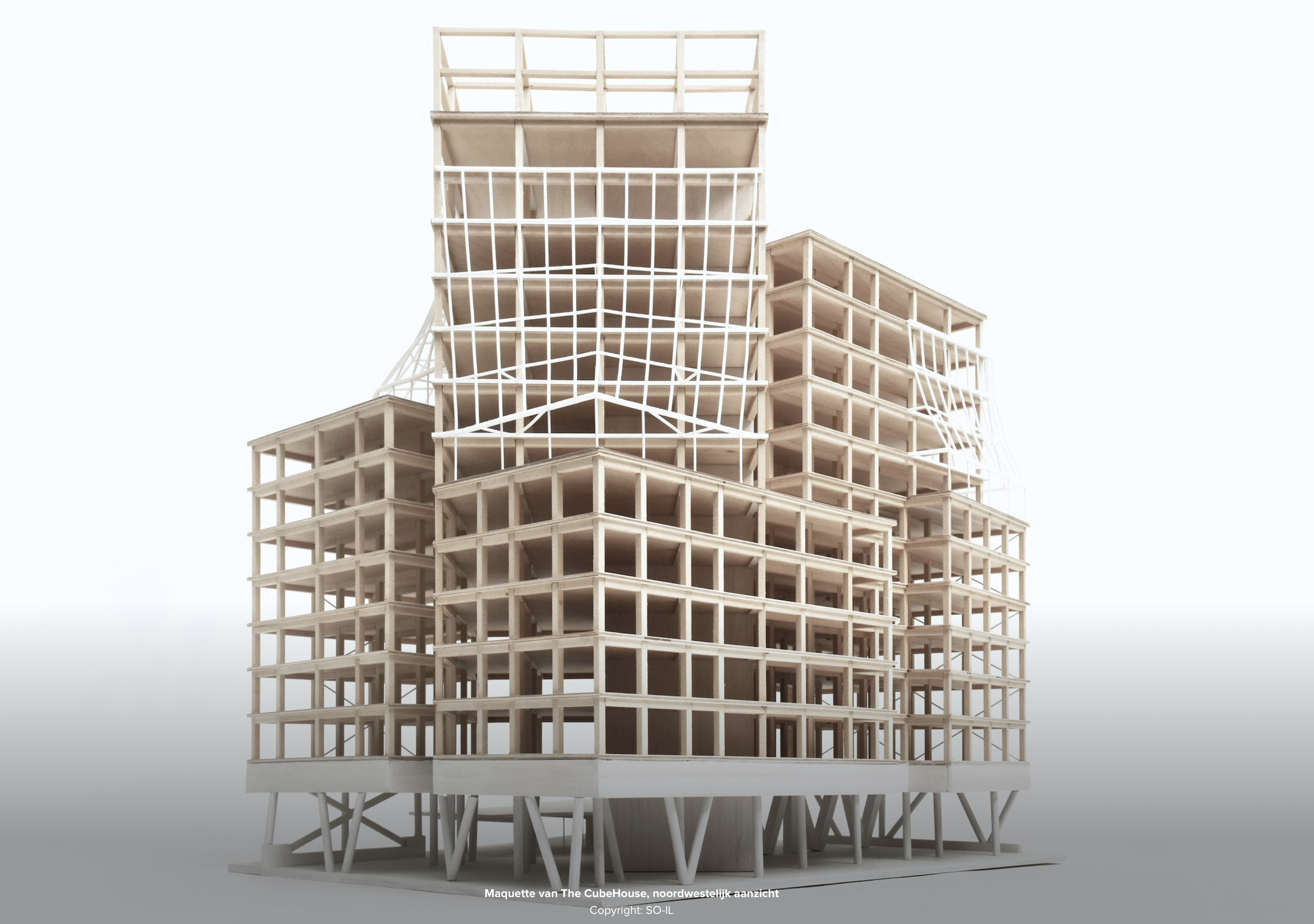 Maquette The CubeHouse - noordwestelijk aanzicht